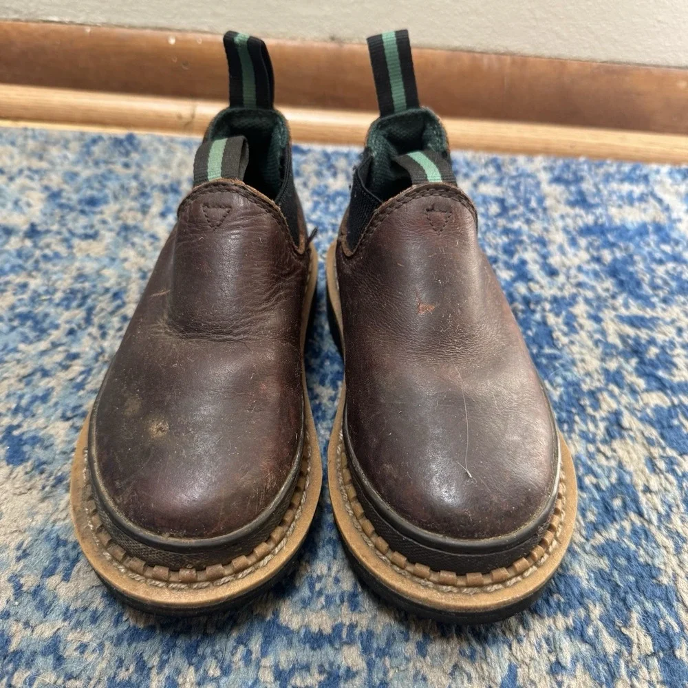 Georgia Romeo Boys Size 12.5M Brown Classic Outdoor Leather Slip On Boots Shoes